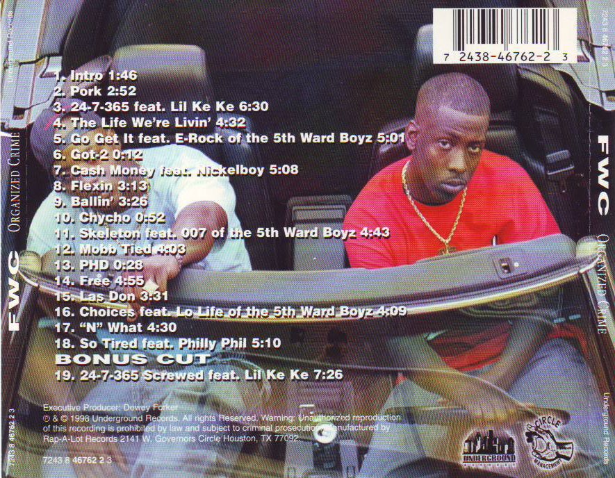 Organized Crime by F.W.C. (Fifth Ward Circle) (CD 1998 Rap-A-Lot ...