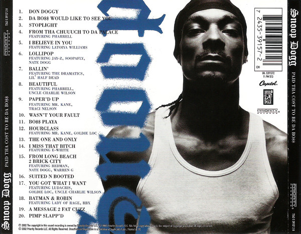 Paid Tha Cost To Be Da Boss by Snoop Dogg (CD 2002 Capitol Records) in ...