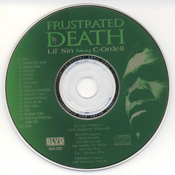 Frustrated By Death by Lil Sin (CD 1996 BLVD Records) in San 